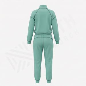Sudadera con Capucha de Forro Polar con Costuras en Contraste para Mujer, Sudadera Deportiva con Cuello Camisero, Traje Deportivo para Gimnasio, Fitness y Deportes - Product Image 2
