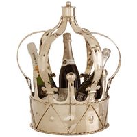 Refroidisseurs de vin aspect vintage antique avec porte-bouteille de vin à 4 compartiments avec poignées latérales pour les fêtes de bar et d'hôtel avec seau à glace