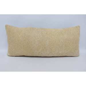 Antique 16x36 Inch Beige Wool <b>Pillow</b> Woven and Tufted with Vintage Print Square Shape Luxury <b>Decorative</b> <b>Pillow</b> for Home Use - Product Image 1