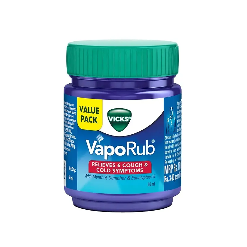 Купить Vicks Vaporub 50 мл, облегчение от холодного кашля, заложенного в носу, головная боль, мышечная боль