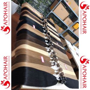 Venta al por mayor 100% extensiones de cabello humano chino cutícula alineada cinta 100 gramos 40 Uds Remy Invisible suelta extensiones de cinta de onda profunda - Product Image 3