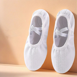 New Design Soft Leather Flat Heel Dance Gymnastics Latin Dance <b>Shoes</b> for Women Custom <b>Size</b> - Product Image 3