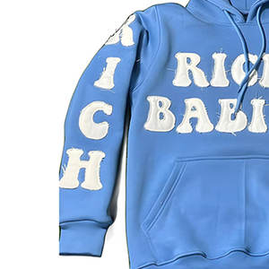 Meilleure vente Sweats à capuche de broderie de détresse Nouveau design Respirant Basics Cotton Blended Bon marché Prix Sweats à capuche de broderie de détresse - Product Image 4