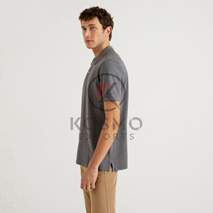 Sport pour hommes de haute qualité pour polo unisexe solide confortable à manches courtes col tournant T-Shirts Anti-rides caractéristique - Product Image 5