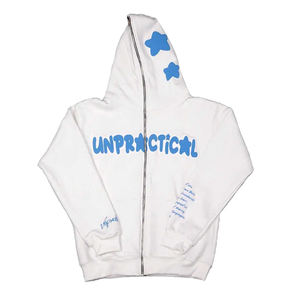 OEM Design <b>Full</b> <b>Zip</b> <b>up</b> <b>Hoodie</b> for Men French Terry Blank Hoodies & Sweatshirts Puff Print Casual Acid Wash Custom <b>Hoodie</b> - Product Image 2