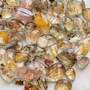 Vente en gros 100% Quartz de jardin naturel Cabochon de pierres précieuses minérales ovales de haute qualité 100% poli pour bijoux - Product Image 1