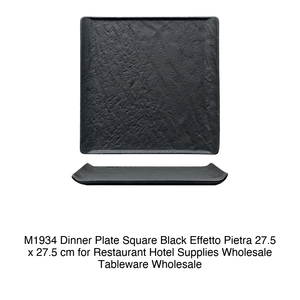 Plato Cuadrado Negro Efecto Piedra M1934 de 27.5 x 27.5 cm para Restaurante, Hotel, Suministros al por Mayor, Vajilla al por Mayor - Product Image 2