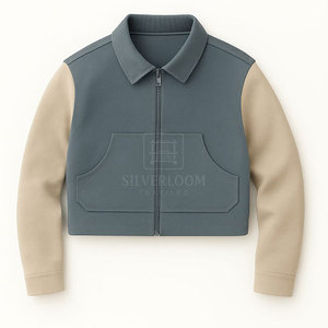 Veste polaire personnalisée 300GSM | Veste décontractée pour femme avec manches beiges | Logo personnalisé OEM ODM disponible - Product Image 4