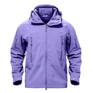 Coupe-vent à capuche en polaire imperméable pour hommes, manteau de pluie à capuche en molleton, vestes softshell OEM, sports d'hiver, veste softshell pour hommes d'extérieur - Product Image 6