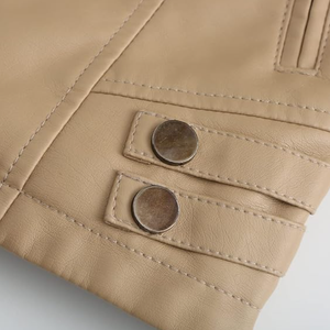 Chaqueta de Invierno para Mujer Esprit, Nuevo Diseño, en Cuero de Oveja Auténtico, Cuello Alto con Cremallera, Forro de Viscosa Transpirable, Venta al Por Mayor OEM - Product Image 5