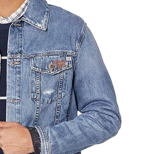 Chaquetas de mezclilla de moda de etiqueta privada para hombres y chaquetas de mezclilla de material de algodón 100% de color sólido de mejor estilo unisex - Product Image 2