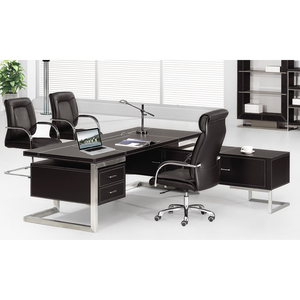 Scrivania Direzionale a L VENICE per Ufficio 2,2 X 0,85 X 0,75 m in Legno Melaminico Nero per Uso in Edifici Aziendali - Product Image 2