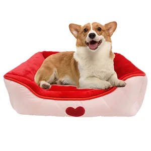 Hot Selling colorful premium designer washable custom customizable fluffy calming plush pet bed dog beds