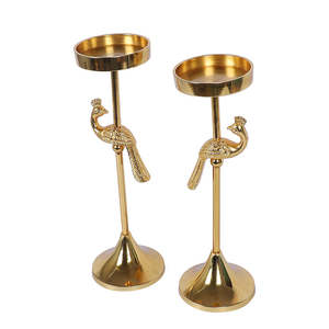 เชิงเทียนชุบทองสำหรับตกแต่งบ้านของตกแต่งคริสต์มาสเชิงเทียน - Product Image 2