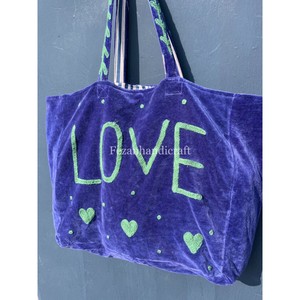 Bolsos de Terciopelo Bordados de Uzbekistán, Bolsos de Compras Grandes Hechos a Mano, Tamaño 18X18, Bolsa de Viaje para Mujer con Bolsillo Interior - Product Image 5