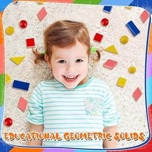 Educational <b>Wooden</b> Geometric Set 3D Shape Blocks Montessori Learning <b>Toy</b> for Preschool Kids Custom OEM Wholesale Manufacturer - Product Image 4