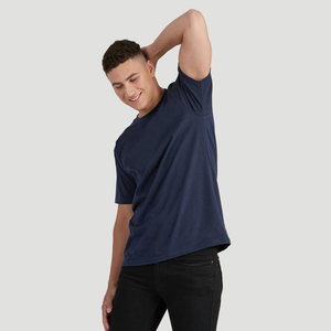 เสื้อยืดผ้าใยไผ่สำหรับผู้ชายพิมพ์โลโก้แบบกำหนดเอง100% - Product Image 3