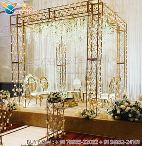 Ensemble de Mandap en métal en forme de Lotus pour mariage, élégant, décoration tendance - Product Image 5