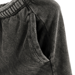 Short en coton noir délavé à l'acide vintage en gros pour hommes Design vieilli de qualité personnalisée avec poches expédition DDP - Product Image 5