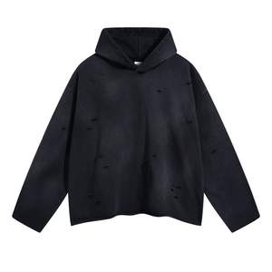 Sudadera con capucha desgastada de calidad superior Diseño personalizado Ropa de invierno informal Patrón sólido Bordado Venta al por mayor Precio bajo - Product Image 1