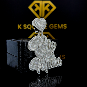 Colgante de placa de identificación personalizada de moissanita, colgante de nombre pavimentado, colgante de nombre de diamante personalizado, colgante de nombre, regalo para ella - Product Image 4