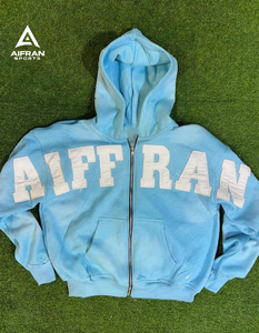 Sweat à capuche en strass AIFRAN pour homme, streetwear de luxe, lourd, surdimensionné, patchwork délavé, polaire, pull personnalisé, vêtements de sport - Product Image 1