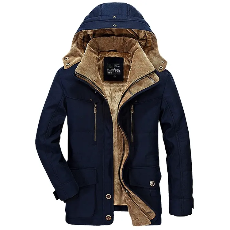 Thicken Warm hooded fashion men's coat, Leisure custom windproof for men Windbreaker, winter plus size men's jackets