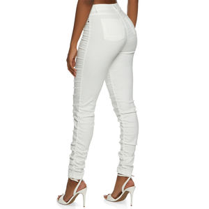 Nouvelle Collection 2026 – Pantalon de survêtement plat personnalisé pour femme avec logo, style décontracté, effet empilé, en tissu Oxford, matière jean délavé – Vente en gros - Product Image 6