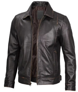 Chaqueta de Cuero Negra Personalizada para Hombre, de Alta Calidad, Impermeable, con Cierre, Cuello Alto, Botones en la Parte Delantera, Logotipo, Mangas con Cierre, Talla XL, Invierno - Product Image 2