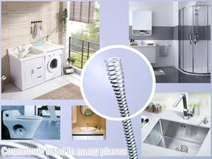 El tubo del fregadero del inodoro obstruido hogar 6 mm <span class=keywords><strong>ducha</strong></span> fuerte limpiador de drenaje espiral comercial - Product Image 3