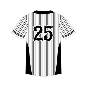 Maillots de baseball imprimés par sublimation à rayures fines et boutons complets, fabriqués en tissu maillé 100 % polyester avec votre propre logo personnalisé - Product Image 3