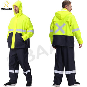 Combinaison de pluie pour homme, vêtements de travail robustes, veste imperméable avec pantalon, 3 pièces - Product Image 5