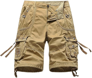 Pantalones cortos de algodón para hombre, pantalones cortos holgados que absorben el sudor, pantalones cortos de moda para hombre, pantalones cortos informales de trabajo, logotipo personalizado OEM - Product Image 2