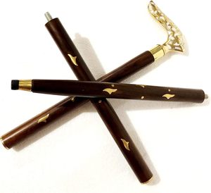 Derby Design blanc feuille laiton manche en bois canne de marche 3 plis pour hommes et femmes cadeau adapté aux personnes âgées - Product Image 3