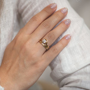 Anillo de Bodas de Luna Anillo de diamante de fase lunar para mujer Anillo de Bodas de alta calidad Mayorista de joyería de boda personalizado de la India - Product Image 6