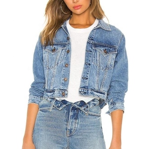 Veste en jean décontractée pour femmes avec fermeture éclair sur le devant, manches longues, taille réglable et coupe confortable et décontractée pour tous les jours. - Product Image 4