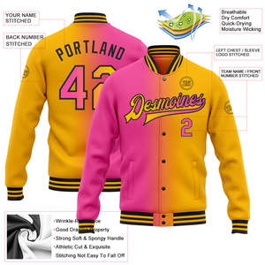 Veste de sport universitaire en chenille pour hommes Vente en gros en plein air personnalisé Designer 3D Pattern Design - Product Image 3
