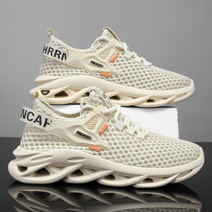 Nuevas zapatillas de moda para hombre de primavera, con cordones, para correr, de malla grande, transpirables, de caña baja, deportivas casuales para hombre. - Product Image 1