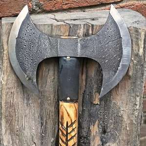 Hache de survie de camping double face en acier à haute teneur en carbone, hache de jardin, adaptée à la lutte contre les incendies, à l'abattage et à la coupe du bois, hache de combat - Product Image 3