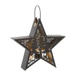 Lanterne suspendue marocaine en métal décorative de Noël avec arbres et Antilope Cut Design Handmade Star Lantern, nouveauté