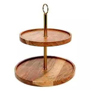Classic Serving Cake holder for Party Wedding Hotel Home Cake Serving decor Brown <b>Colour</b> Modern design <b>Wood</b> and metal cake stand - Product Image 5