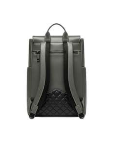 Sac à dos moderne en cuir véritable pour homme, sac à dos pour ordinateur portable d'affaires avec poignée supérieure, poches à fermeture éclair sur le devant et fermeture à rabat sécurisée - Product Image 5