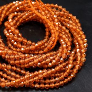 Cuentas Redondas Facetadas de Granate Hessonita de 13 Pulgadas, 2 mm Aproximadamente, Piedras Sueltas de Color Naranja Certificadas para la Fabricación de Joyas, Suministros al por Mayor - Product Image 1