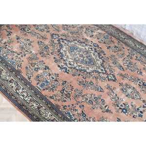 Alfombra vintage de 8.4x11.5 pies, alfombra turca, alfombra de lana azul con lunares - Product Image 3