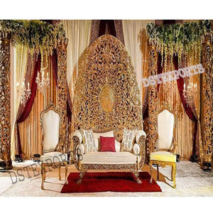Imperial Golden Palace, decoración de escenario de boda, eventos de boda de lujo, decoración de escenario, escenario de recepción de boda interior romántico - Product Image 1