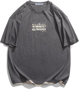 เสื้อยืดโอเวอร์ไซส์ทรงบ็อกซี่ พิมพ์ลายกราฟิกคู่รัก ดีไซน์พิมพ์เต็มตัว ผ้าคอตตอน 100% เนื้อหนา พิมพ์ด้วยเทคนิค DTG ขายส่ง - Product Image 2