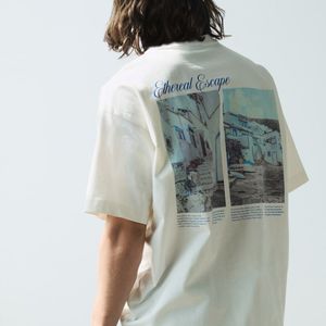 Camisetas de algodón de alta calidad para hombre, estilo informal, manga corta, cuello redondo, teñido liso, en blanco, de gran tamaño, personalizable, sólido - Product Image 3