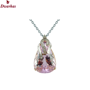 จี้ทองคำชุบทอง925สเตอร์ลิงเงิน kunzite CZ อัญมณีหลายชิ้นเครื่องประดับสร้อยคอจี้ชุบทอง - Product Image 6