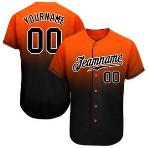 Jersey de béisbol de moda personalizado naranja negro-blanco - Product Image 1