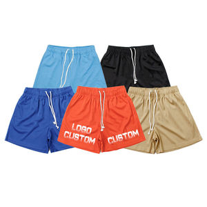 Short de sport 100% coton gris clair avec logo personnalisé pour hommes vente en gros Short de sport décontracté à fleurs Short d'été - Product Image 1